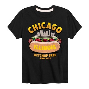 Boys' - Instant Message - Chicago Hot Dog Skyline Short Sleeve Graphic T-Shirt - 1 of 4