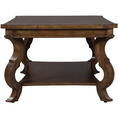 Traditional Rectangular Black and Gray Wood Coffee Table