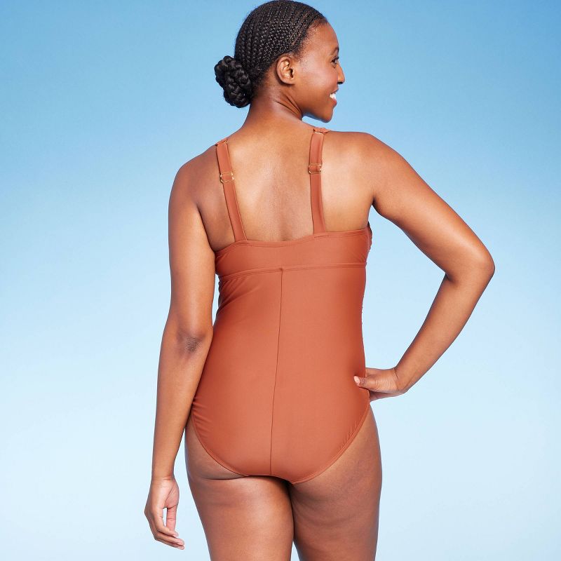 Women&#39;s Twist-Front Shirred Full Coverage One Piece Swimsuit - Kona Sol&#8482; , 5 of 6