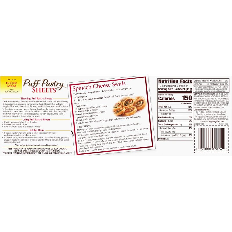 Pepperidge Farm Puff Pastry Frozen Pastry Dough Sheets - 17.3oz/2ct Box, 5 of 10