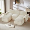 Racxily Modern corduroy cloud sofa, can be freely combined and has a comfortable sitting experience, suitable for modern living room - 4 of 4