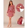 INSPIRE CHIC Women's Outfits Plaid Tweed Short Blazer and Skirt Suit Set 2 Pieces - 2 of 4
