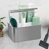 Shower Storage Basket - Portable Large Bathroom Storage Organizer with Handles and Dividers for College Dorms, Cabinets, Bathroom Counters,Gray - 2 of 4