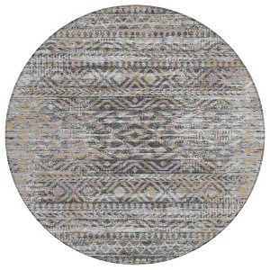 Gray And Beige Moroccan Washable Indoor Outdoor Area Rug - 1 of 4