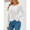 Imily Bela Lightweight Sheer Knit Pullover Womens Long Sleeve Boat Neck Blouse for Casual Wear - 3 of 4