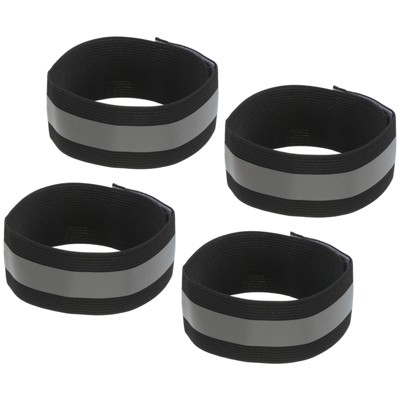 Unique Bargains Reflective Bands for Arm Wrist Ankle Leg 14x1.5 Inch Strip Wide Green 4 Pack