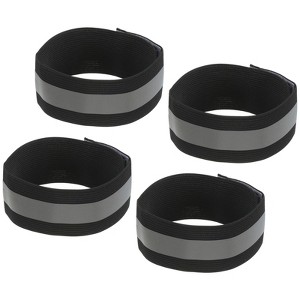 Unique Bargains Reflective Bands for Arm Wrist Ankle Leg 14x1.5 Inch Strip Wide Green 4 Pack - 1 of 4