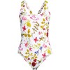 Lands' End Women's Chlorine Resistant Scoop Neck X-Back High Leg Soft Cup Tugless Sporty One Piece Swimsuit - 3 of 4