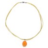 EVERLY JEWELRY | Sterling Silver 13 7/8ct TGW Carnelian Pendant with Triple Strand Silk Cord - 17 in - 2 of 4