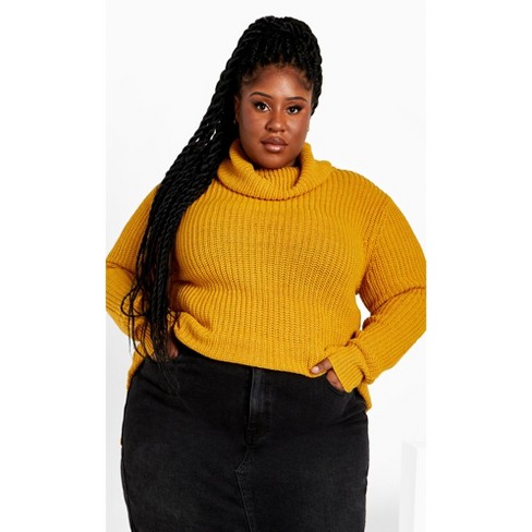 Plus size shop yellow turtleneck