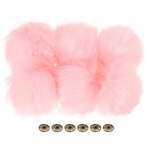 Unique Bargains Fluffy Soft Elastic Faux Fur Pom Poms for Hats DIY Scarves 6 Pcs - 1 of 4