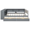 NicBex Full Size Daybed Modern Wooden Bed Frame with 2 Drawers, 5 Shelves, Upholstered Headboard and Ports for Bedroom, No Box Spring Required - 3 of 4