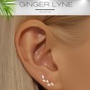 Marquise CZ Flat Back Earrings for Cartilage Helix Tragus Lobe Gold Plated Sterling Silver 1 pair by Ginger Lyne - 2 of 4