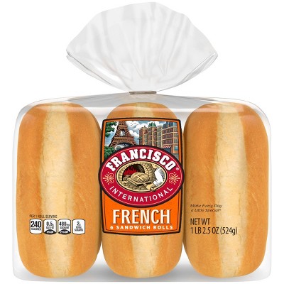 Francisco Sweet French Sandwich Rolls - 1lbs/6ct