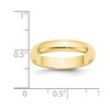 Black Bow Jewelry 2mm to 6mm 10K Yellow Gold Lightweight Half Round Standard Fit Band - 3 of 4