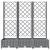 vidaXL Garden Planter with Trellis Light Gray 47.2"x15.7"x47.8" PP - 4 of 4