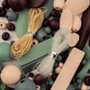 John Bead Craft Wood Beads Bag with 5m Elastic Nylon Cords Grey/Dark Purple/Natural/Green 90g - 3 of 4