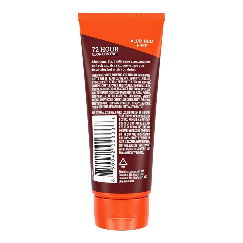 Mando Whole Body Deodorant - Men&#8217;s Aluminum-Free Invisible Cream Deodorant - Bourbon Leather - 2.2oz, 3 of 12