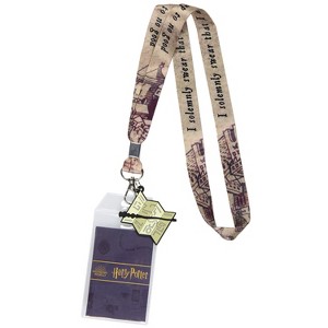 Harry Potter I Solemnly Swear That I Am Up To No Good Lanyard w/ Badge Holder and Marauders Map Rubber Charm Multicoloured - 1 of 4