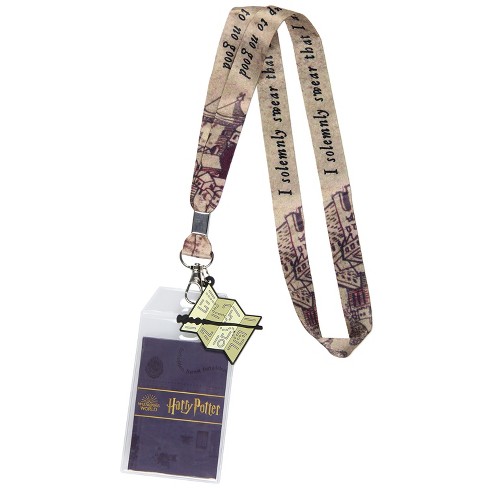 Harry Potter I Solemnly Swear That I Am Up To No Good Lanyard W/ Badge  Holder And Marauders Map Rubber Charm Multicoloured : Target