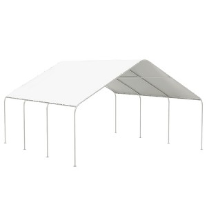 Outsunny 19' x 19.5' Heavy Duty Carport, Portable Garage for Car, Truck, Boat, Motorcycle, Bike, Garden Tools - 1 of 4