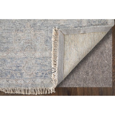Handmade Gray Wool and Viscose Tufted Rectangular Accent Rug