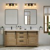 POWLIG 21.65" Black&Gold Vanity Light – 3-Light Modern Bathroom Fixture with Clear Glass Shades, Perfect for Bedroom& Living room - 4 of 4