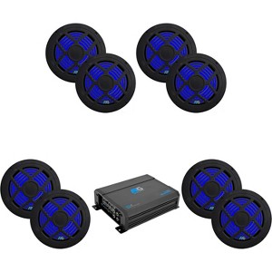 ATG Audio Marine Amplifier Plus (4) Pair of 6.5" Black Marine Coaxials - 1 of 4