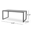 Christopher Knight Home Navan Outdoor 70" Aluminum Rectangular Dining Table - 3 of 4