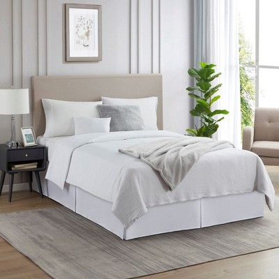 White Full Polyester Split Corner Bedskirt