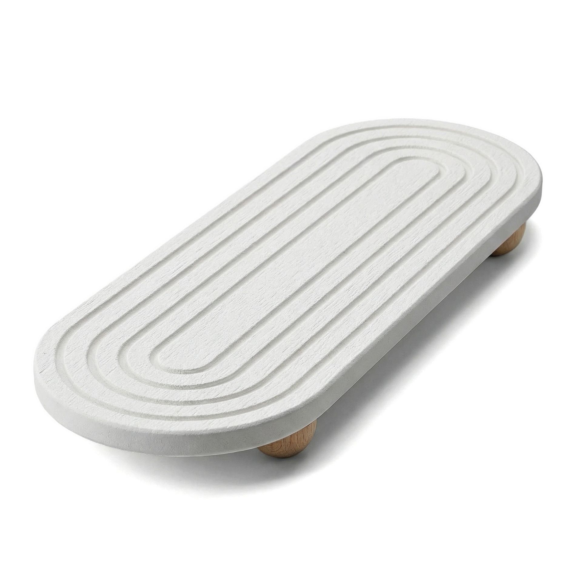 Zeus & Ruta Instant Dry Sink Caddy Organizer - Fast Drying Water Absorbing Stone Sponge Holder with Natural Loofah & Wooden Feet