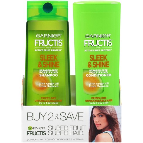 Garnier Fructis Active Fruit Protein Sleek Shine Shampoo Conditioner Twin Pack 24 5 Fl Oz Target