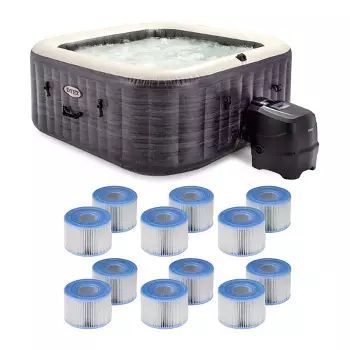 beginnen een andere Loodgieter Intex 28451ep Purespa Plus Greystone Inflatable Square Hot Tub Spa, 94 X  28", With Type S1 Easy Set Spa Filter Replacement Cartridges, 12 Pack :  Target