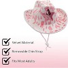Cow Print Cowboy Hat with Glasses - White & Pink Color Available - Women’s Cowgirl Costume Outfit, Girls Cowboy Hats for Women, Cowgirl Hat Pink - 3 of 4