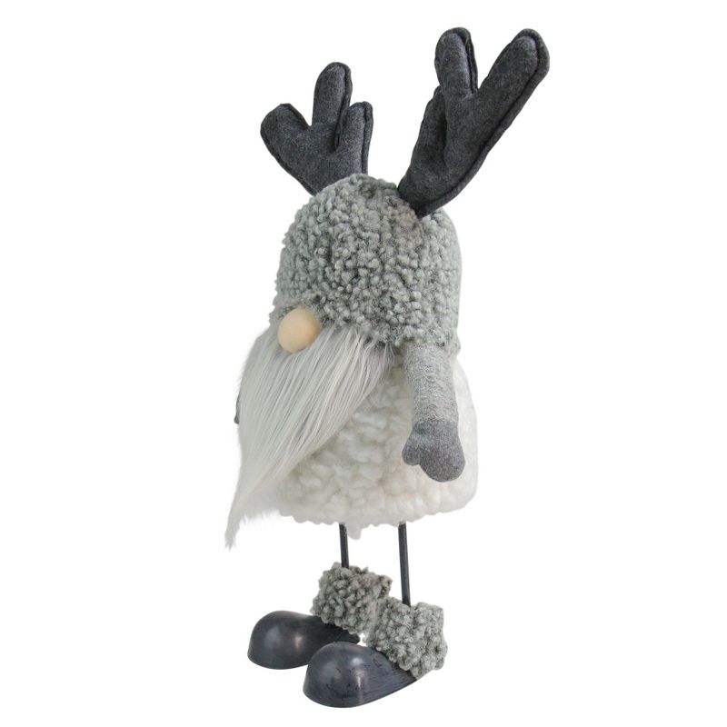 Northlight 15" Grey Bouncy Gnome with Antlers Tabletop Christmas Decoration, 2 of 4