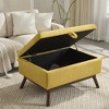 Airsurfer Mid-Century Modern Square Coffee Table Storage Bench, Assembled, for Living Room, Entryway, Family Room, Use as Coffee Table or Shoe Bench - 3 of 4