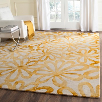 Hand-Tufted Artisan Blue Floral Wool Area Rug 8' x 10'