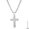 Steeltime 24" Men's stainless steel double cross pendant - 3 of 4