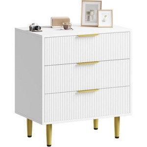 Fluted Dresser for Bedroom, Wooden Chest of Drawers with Metal Handle & Feet, Black Dresser for Living Room, Hallway, Bedroom - 1 of 1