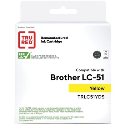 TRU RED Remanufactured Yellow Std Yld Ink Cartridge Replacement-Brother LC51Y TRLC51YDS