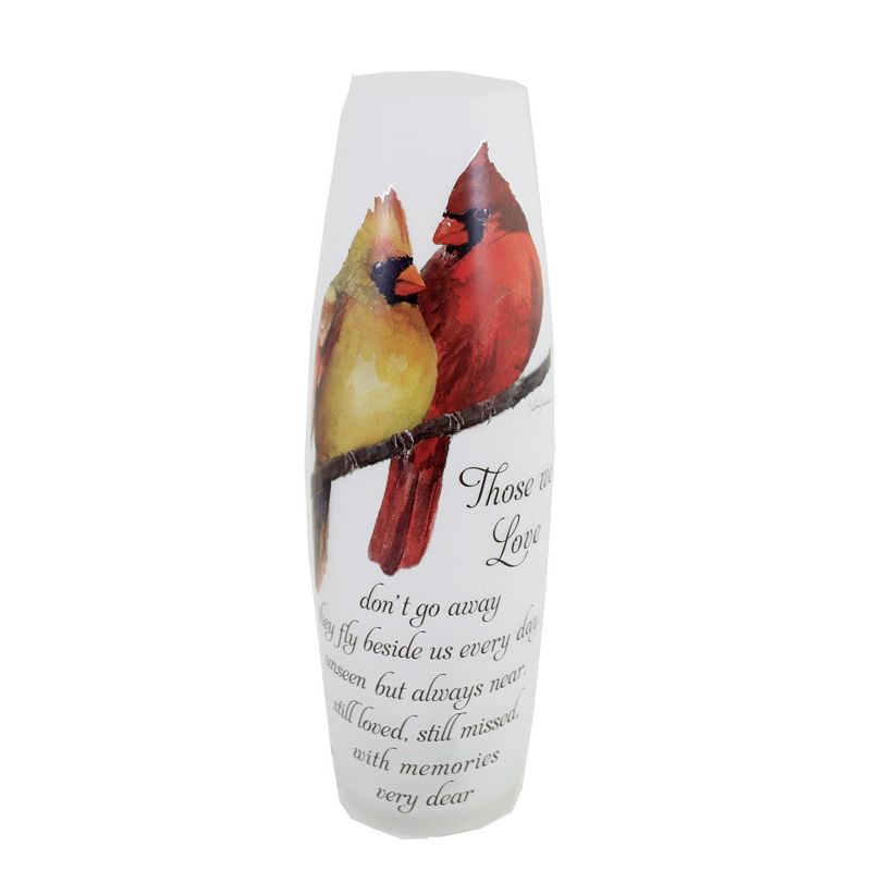 Stony Creek 11.5 Inch Angel Cardinal Lg Lighted Vase Bereavement Sympathy Red Bird Novelty Sculpture Lights, 1 of 4