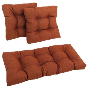Blazing Needles, Square Spun Polyester Outdoor Tufted Settee Cushions (Set of 3) - 1 of 1