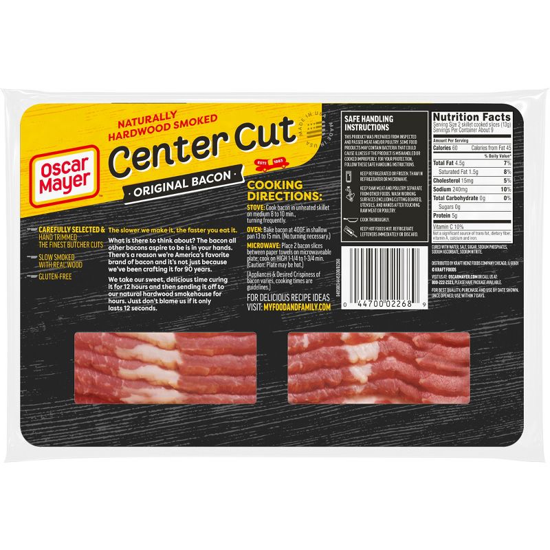 Oscar Mayer Center Cut Original Bacon - 12oz, 3 of 13