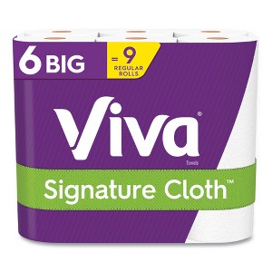 Viva Signature Cloth Choose-A-Sheet Kitchen Roll Paper Towels, 1-Ply, 11 x 5.9, White, 70 Sheets/Roll, 6 Roll/Pack, 4 Packs/Carton - 1 of 2