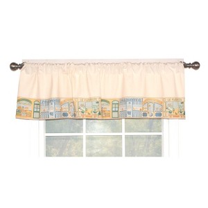 RLF Home Jour De Shopping Banded 100% Cotton with Fully Lined 3" Rod Pocket Valnance for Windows 50" x 15" Ivory - 1 of 4