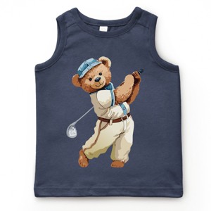 The Juniper Shop Watercolor Golf Bear Youth Tank Top - 1 of 4