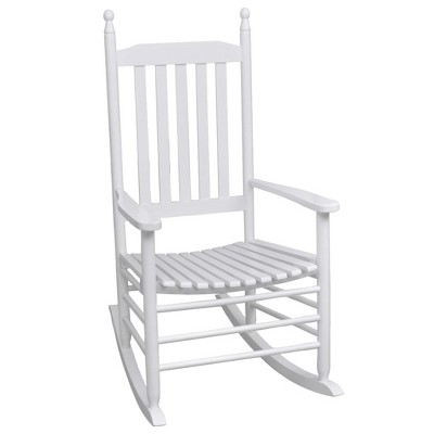 VidaXL Rocking Chair with Curved Seat White Wood