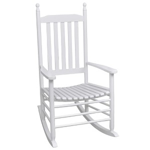 VidaXL Rocking Chair with Curved Seat White Wood - 1 of 4