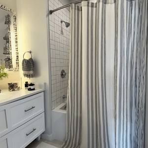 Olive & Linen Soho Supersoft Shower Curtain - 1 of 4