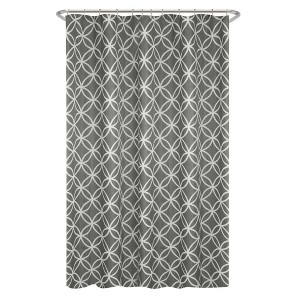 Emma Shower Curtain Gray - Zenna Home: Polyester Geometric Design, Machine Washable, Non-Woven Fabric - 1 of 4